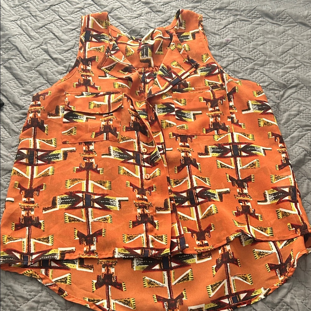 Live 4 Truth Geometric Print Top in Orange and Yellow